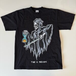 Warren Lotas Time Is Precious T-Shirt Mens Medium Grim Reaper Death Streetwear